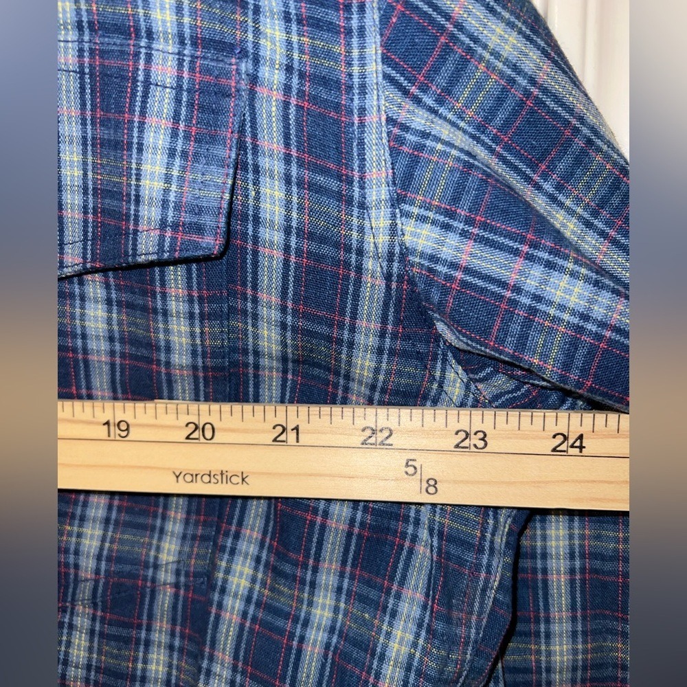 Roper Men's Size L Button Shirt Blue Plaid 100% Cotton Western Cowboycore - Picture 7 of 9